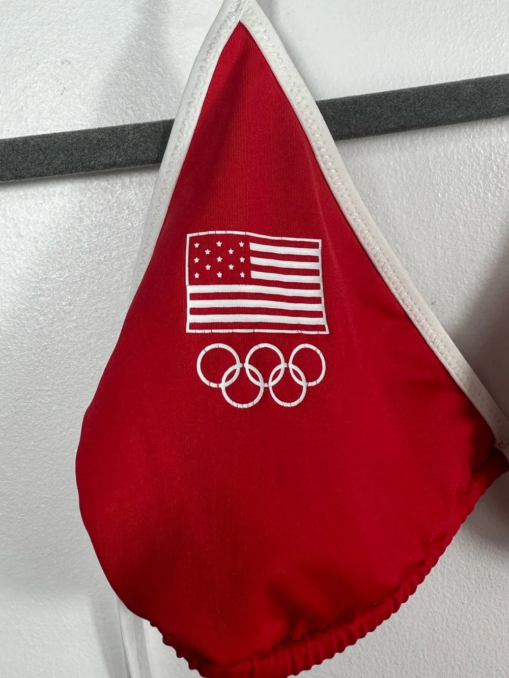 SKIMS‎ Team USA Olympic Signature Swim Triangle Bikini Top Red M Paris 2024